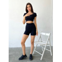 Кроп Топ Спортивний Чорний в Рубчик