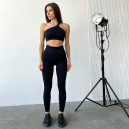 Легінси Чорні в Рубчик з Push-Up Ефектом