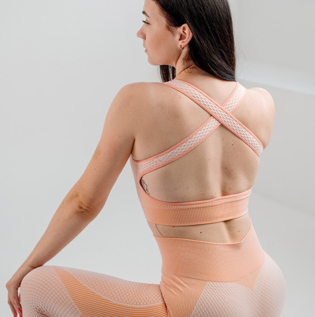 Топ Спортивний Персиковий з Візерунком