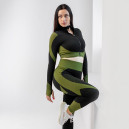 Рашгард на Блискавці Чорно Зелений з Візерунком