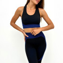 Топ Спортивний Чорно Синій з Візерунком