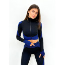 Рашгард на Блискавці Чорно Синій з Візерунком