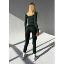 Безшовний Базовий Комплект Легінси + Водолазка Зелений