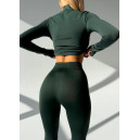 Безшовний Базовий Комплект Легінси + Водолазка Зелений