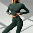 Безшовний Базовий Комплект Легінси + Водолазка Зелений