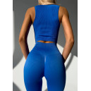 Комплект Легінси з Push-Up Ефектом + Топ в Рубчик Синій