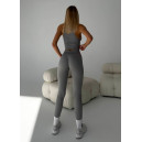 Комплект Легінси з Push-Up Ефектом + Топ в Рубчик Сірий