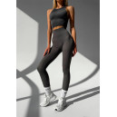 Комплект Легінси з Push-Up Ефектом + Топ в Рубчик Темно Сірий