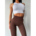 Легінси Коричневі в Рубчик з Push-Up Ефектом