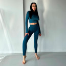 Легінси Сапфірові в Рубчик з Push-Up Ефектом