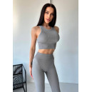 Легінси Сірі в Рубчик з Push-Up Ефектом