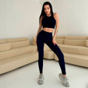 Легінси Темно Сині в Рубчик з Push-Up Ефектом