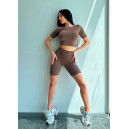 Велосипедки Коричневі в Рубчик