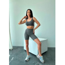 Велосипедки Темно Сірі в Рубчик