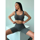 Велосипедки Темно Сірі в Рубчик