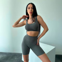 Велосипедки Темно Сірі в Рубчик