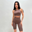 Топ Спортивний Коричневий в Рубчик