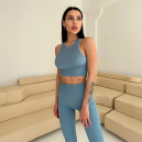 Топ Спортивний Голубий в Рубчик