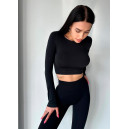 Кроп Топ з Довгим Рукавом Чорний