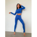 Кроп Топ з Довгим Рукавом Синій