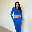 Кроп Топ з Довгим Рукавом Синій