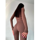 Кроп Топ з Довгим Рукавом Коричневий