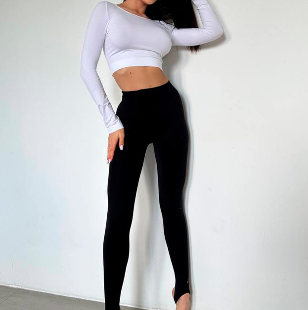 Кроп Топ з Довгим Рукавом Білий